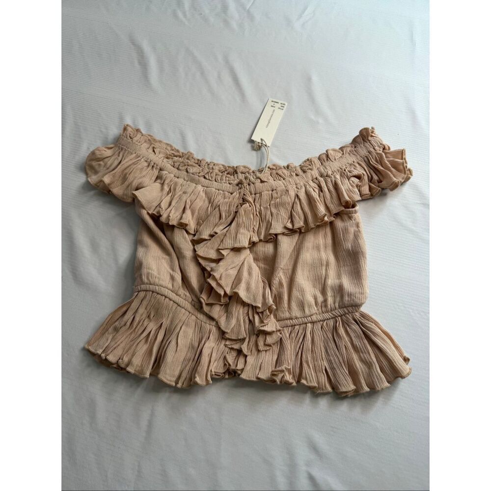 NWT Vintage Havana Champagne Toast Ruffle Top Size Small New